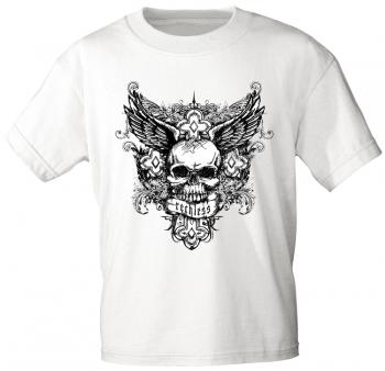 T-Shirt mit Print Totenkopf Skull Reckless 10834 weiß Gr. XXL