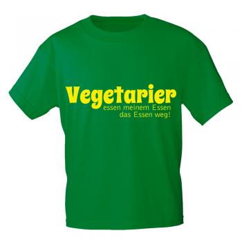 T-Shirt mit Print - Vegetarier essen meinem Essen das Essen weg - 10859 grün - Gr. S-XXL