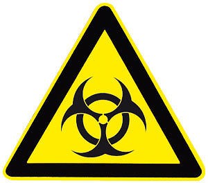 Warnschild - Biogefährdung - 308812 - Schenkellänge 22cm - Kunststoff