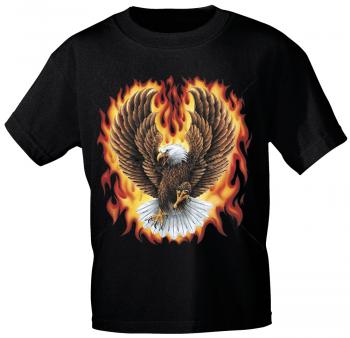 T-Shirt Print | Feuerwehr Adler in Flammen | Gr. S-XXL |10590 schwarz / XL
