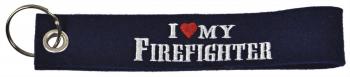 Filz-Schlüsselanhänger mit Stick I love my Firefighter Gr. ca. 17x3cm 14055 schwarz