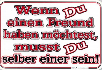 Schild - Wenn Du einen Freund haben möchtest - 309247 - Gr. 30 x 20 cm