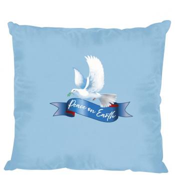 Kissen Dekokissen Zierkissen - PEACE ON EARTH - Friedenstaube - 11431 Hellblau