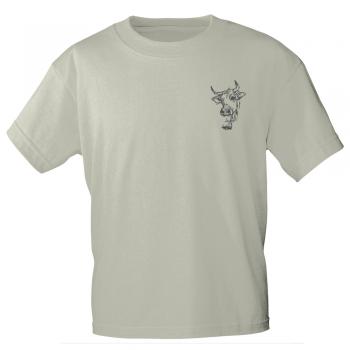 T-Shirt mit Print Kuhkopf mit Glocke - 11913 sandfarben Gr. M