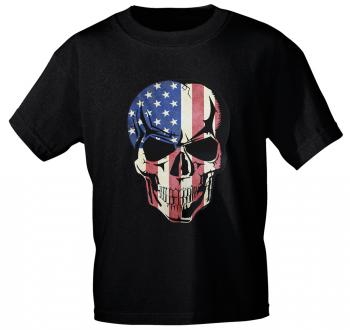 T-SHIRT Print Totenkopf Skull USA Fahne Flagge 12121 schwarz Gr. 3XL