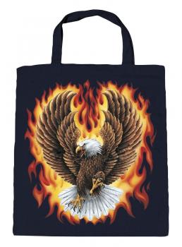 Baumwolltasche mit Aufdruck - Eagle Adler Feuer Flammen - 12383