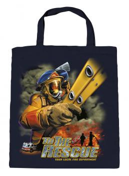 Baumwolltasche mit Print - Feuerwehr To the rescue -12387 dunkelblau