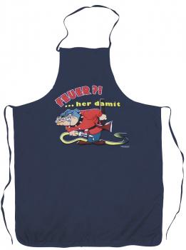 Grillschürze mit Print Feuerwehr Feuer her damit...12568 Navy