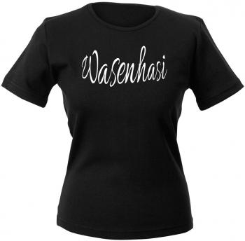 Girly-Shirt mit print - Wasenhasi - 12617 - versch. farben zur Wahl - schwarz / XXL