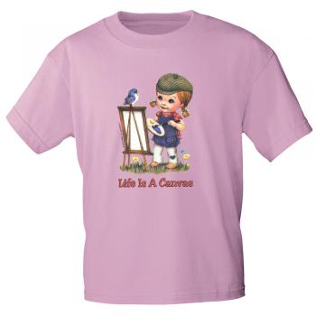 Kinder T-Shirt Print Life is a Canvas 12657 versch. Farben Gr. rosa / 122/128
