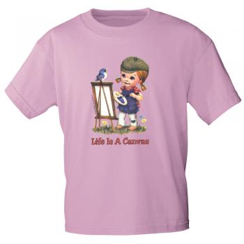 Kinder T-Shirt Print Life is a Canvas 12657 versch. Farben Gr. rosa / 110/116