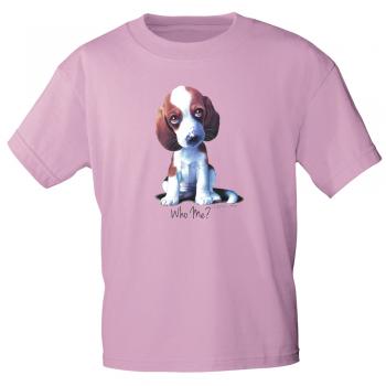 Kinder T-Shirt Print Hundewelpe Who me ? 12659 Gr. rosa / 110/116