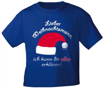 Kinder-T-Shirt mit Print - LIEBER WEIHNACHTSMANN ... - 12706 dunkelblau - Gr. 152/164