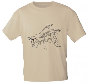 Kinder-T-Shirt mit Konturdruck - Biene - zum Ausmalen - 12710 beige - Gr. 92-164