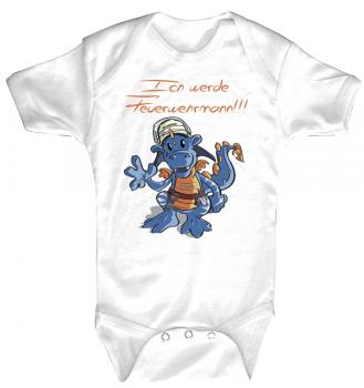 Baby-Body Babystrampler mit Print - Drache - Ich werd Feuerwehrmann - 12712 - 12-18 Monate