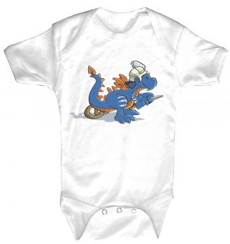 Baby-Body Babystrampler mit Print - blauer Drache - Feuerwehr - 12713 - 12-18 Monate