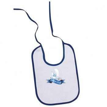 Baby-Lätzchen mit Print - Peace on Earth - Friedenstaube - 12739 weiß-blau