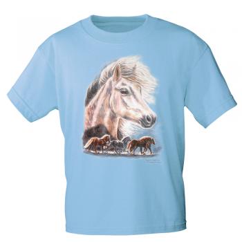 Kinder T-Shirt mit Pferdemotiv - Isländer Bilka - 12776 - ©Kollektion Bötzel - Gr. hellblau / 134/146