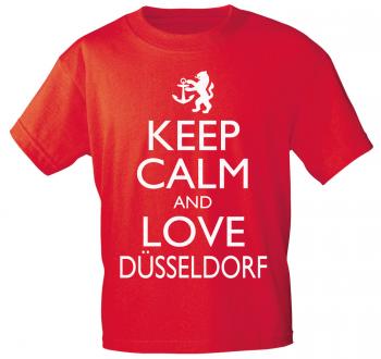 T-Shirt mit Print - Keep calm and love Düsseldorf - 12909 - versch. Farben zur Wahl - Gr. S-2XL