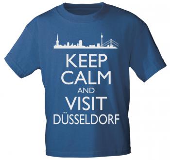 T-Shirt mit Print - Keep calm and drink Äppelwoi - 12912 - versch. Farben zur Wahl - Gr. S-2XL blau / XXL