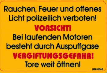 Verbotsschild - Garagenschild FEUER VORSICHT - 308568 - 30 x 20 cm