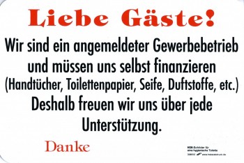 Schild - Liebe Gäste - Gewerbebetrieb - 308512 - Gr. 30 x 20 cm