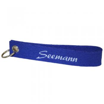 Filz-Schlüsselanhänger mit Stick SEEMANN Gr. ca. 17x3cm 14049 Keyholder blau