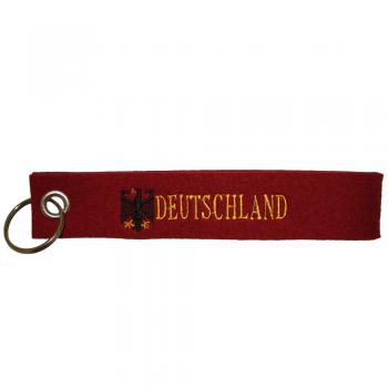 Filz-Schlüsselanhänger mit Stick Deutschland Gr. ca. 17x3cm 14240 rot
