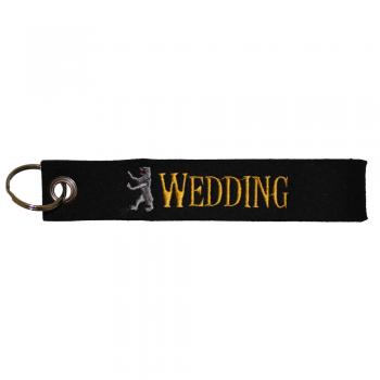Filz-Schlüsselanhänger mit Stick Wedding Gr. ca. 17x3cm 14305 schwarz