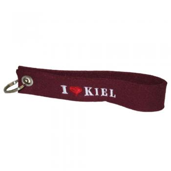 Filz-Schlüsselanhänger mit Stick I love Kiel Gr. ca. 17x3cm 14319 bordeaux
