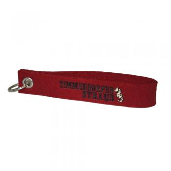 Filz-Schlüsselanhänger mit Stick Timmendorfer Strand Gr. ca. 17x3cm 14328 rot
