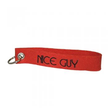 Filz-Schlüsselanhänger mit Stick Nice Guy Gr. ca. 17x3cm 14406 rot