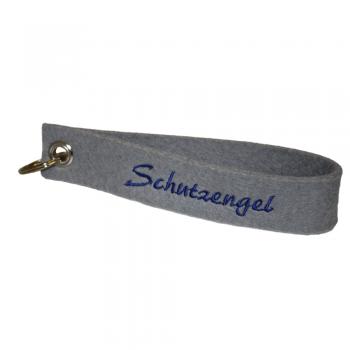 Filz-Schlüsselanhänger mit Stick Schutzengel Gr. ca. 17x3cm 14416 grau