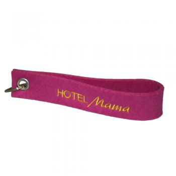 Filz-Schlüsselanhänger mit Stick Hotel Mama Gr. ca. 17x3cm 14421 rosa