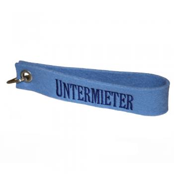 Filz-Schlüsselanhänger mit Stick Untermieter Gr. ca. 17x3cm 14430 hellblau