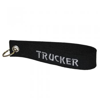 Filz-Schlüsselanhänger mit Stick Trucker Gr. ca. 17x3cm 14504 schwarz