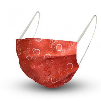 Design Maske aus Baumwolle mit zertifiziertem Innenvlies - Kreise Terrakotta Retro - 15637 + Gratiszugabe