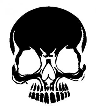 Aufkleber Wandapplikation - Totenkopf Zähne - AP1702 - versch. Größen