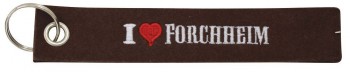 Filz-Schlüsselanhänger mit Stick I love Forchheim Gr. ca. 17x3cm 14193 rost
