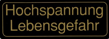 Warnschild - HOCHSPANNUNG - 308502 - Gr. 25 x 9 cm