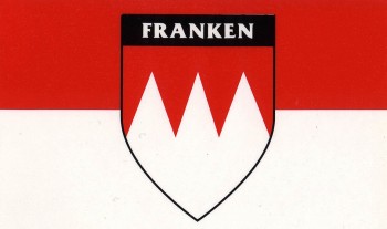 (301416) PVC-Aufkleber "FRANKEN Flagge" NEU Gr. ca. 12 x 8cm (301416) Klebe Emblem Wappen