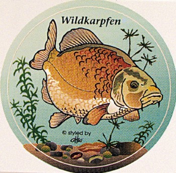 PVC Aufkleber Applikation - Fisch - Fische - Angeln - WILDKARFEN - 307363 - Gr. ca. 8 cm
