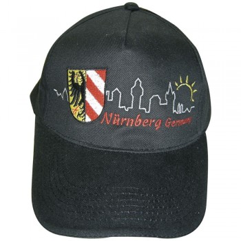 Baseballcap mit Einstickung - Wappen Nürnberg Germany Silhouette - 68835 schwarz