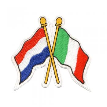 Aufnäher Länderflaggen Niederlande + Belgien Gr. ca. 8,5 x 8 cm  20574