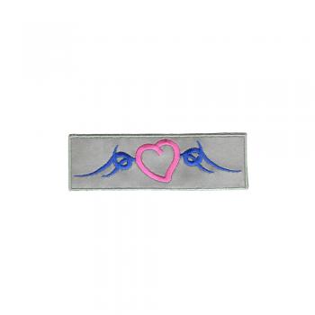 Aufnäher Patches Emblem rosa Herz Gr. ca. 11 x 3,5cm 20689