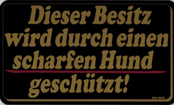 Schild - SCHARFER HUND WACHT schwarz - 308496 - Gr. 25 x 15 cm