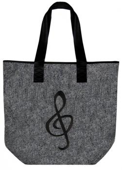 Filztasche mit Einstickung - Notenschlüssel clef - 26042 Shoppertasche Gr. ca. 46,5cm x 39,5cm