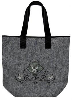 Filztasche mit Einstickung - Deer Hirsch Tattoo Tribal - 26055 Shoppertasche Gr. ca. 46,5cm x 39,5cm