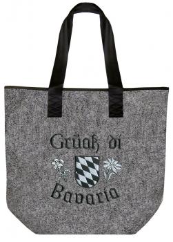 Filztasche Shopper mit Einstickung - Grüaß di Bavaria - 26072 - Tasche Umhängetasche Shopper