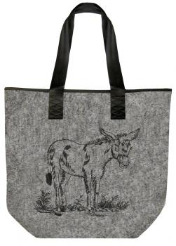 Filztasche mit Einstickung - Esel - Gr. ca. 46,5 x 39,5 cm - 26136